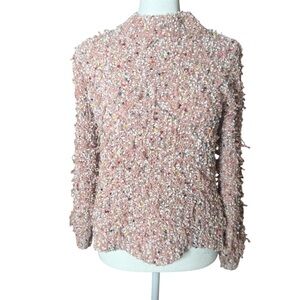 fever Sweater Knit Pink M Boucle Popcorn Chunky SoftGirl Textured Cozy Pullover